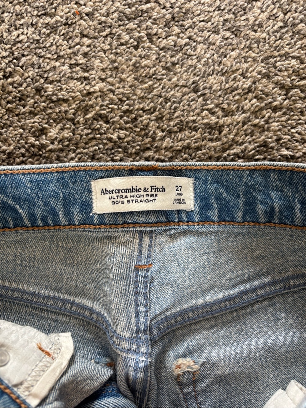 Abercrombie & Fitch Light Blue High Rise 90's Straight Jeans